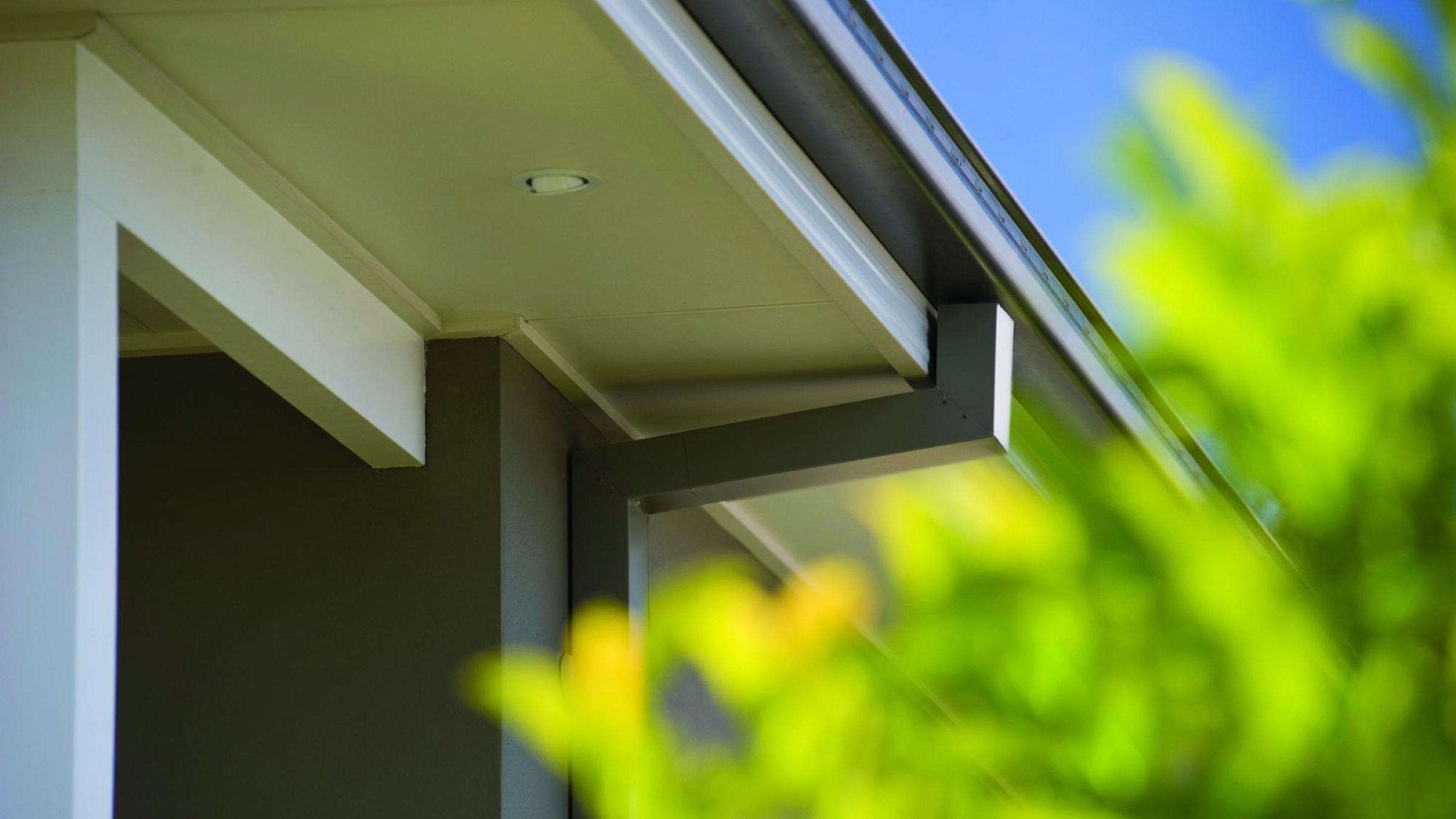 Freshly lined eaves and cladding on a home exterior